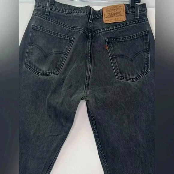 VITG 90’s LEVIS ORANGE TAB 505 JEANS BLACK REGULAR FIT STRAIGHT LEG Sz 36X34  34 - Picture 4 of 16